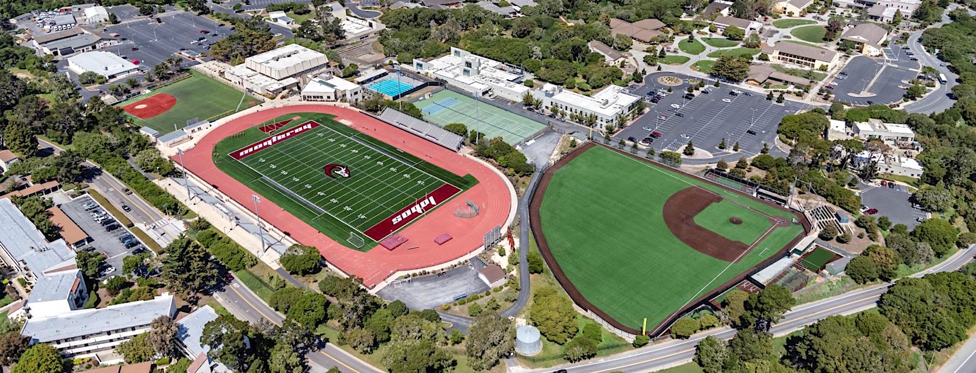 Aerial View of MPC's Monterey Campus Track and Baseball Field